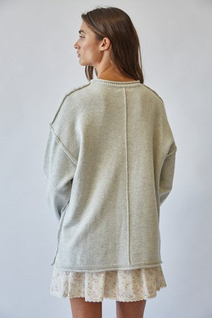 inside out roll neck pullover sweater