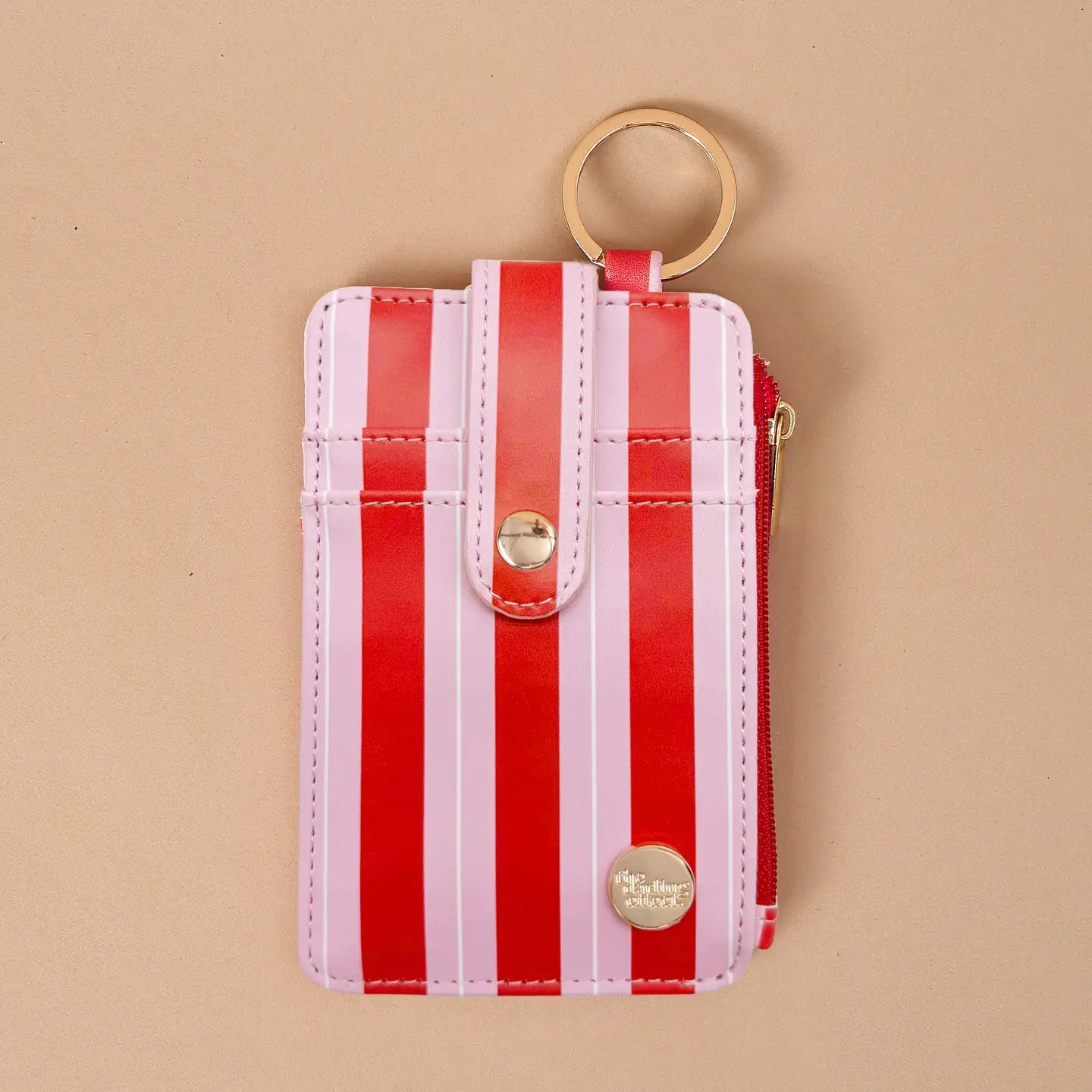 Keychain Wallet-Peppermint Stripes