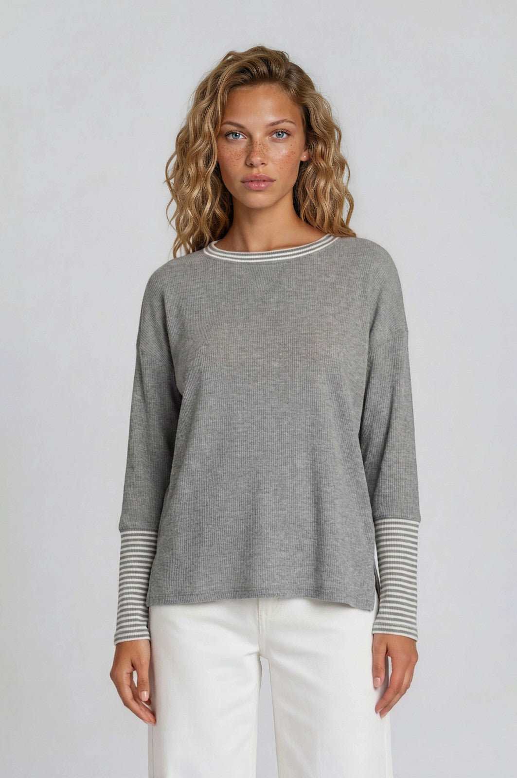 LS Stripe Detail Top