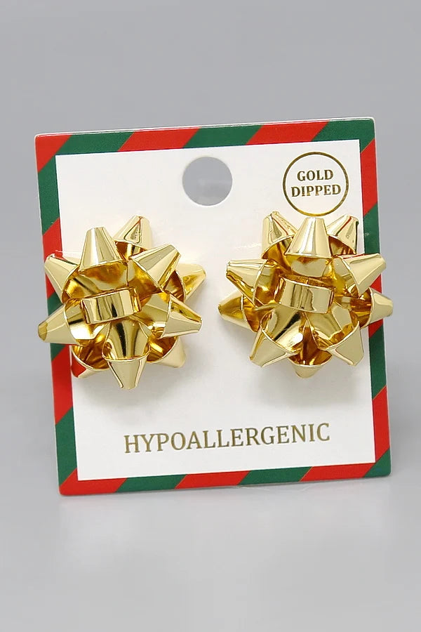 Oversize Gift Bow Stud Earrings