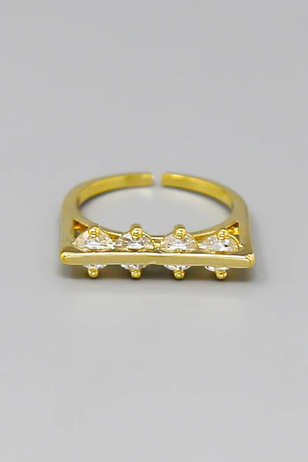CZ Stone Bar Adjustable Ring