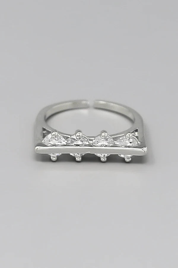 CZ Stone Bar Adjustable Ring