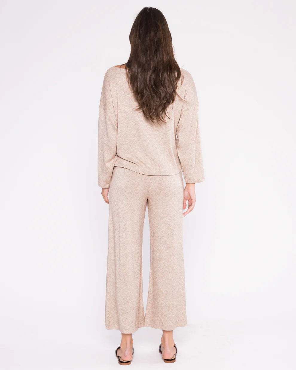 Sweater Knit Wide Leg Pant - Cropped