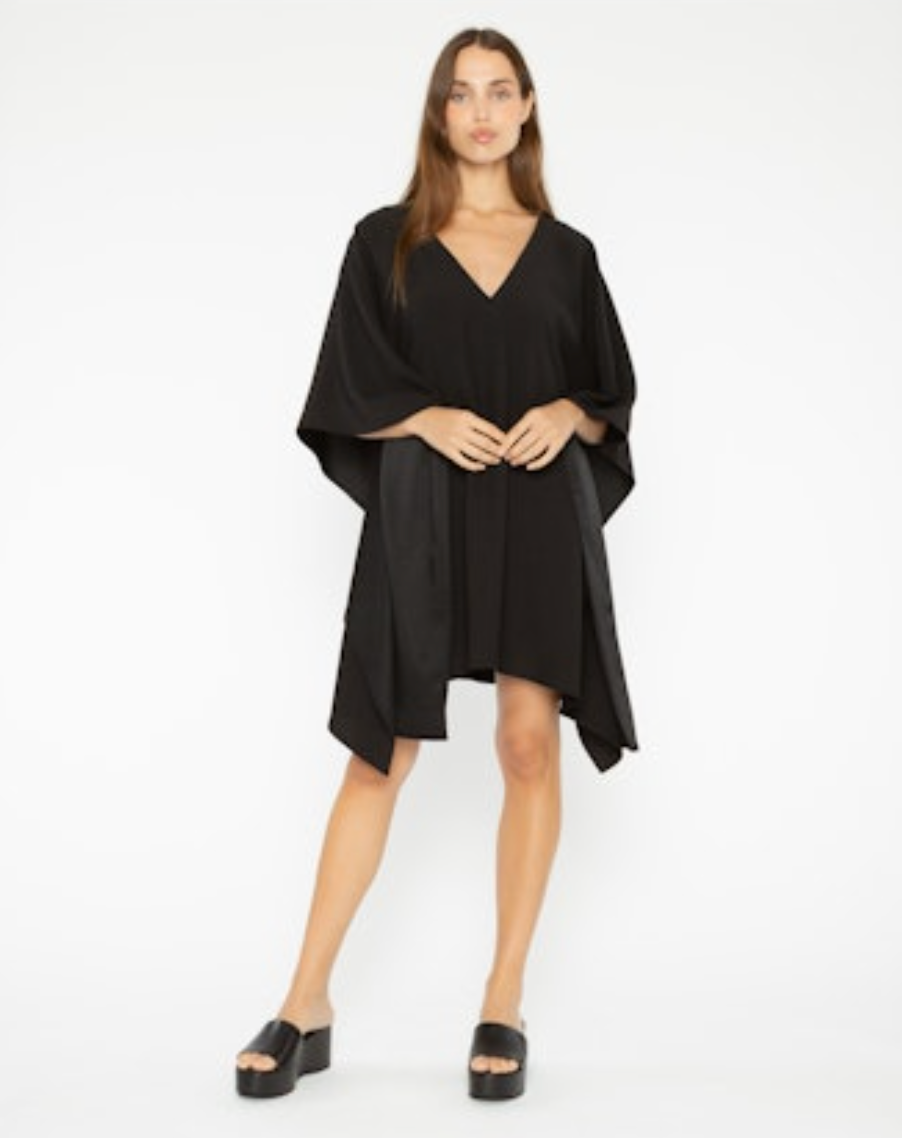 satin crepe short caftan