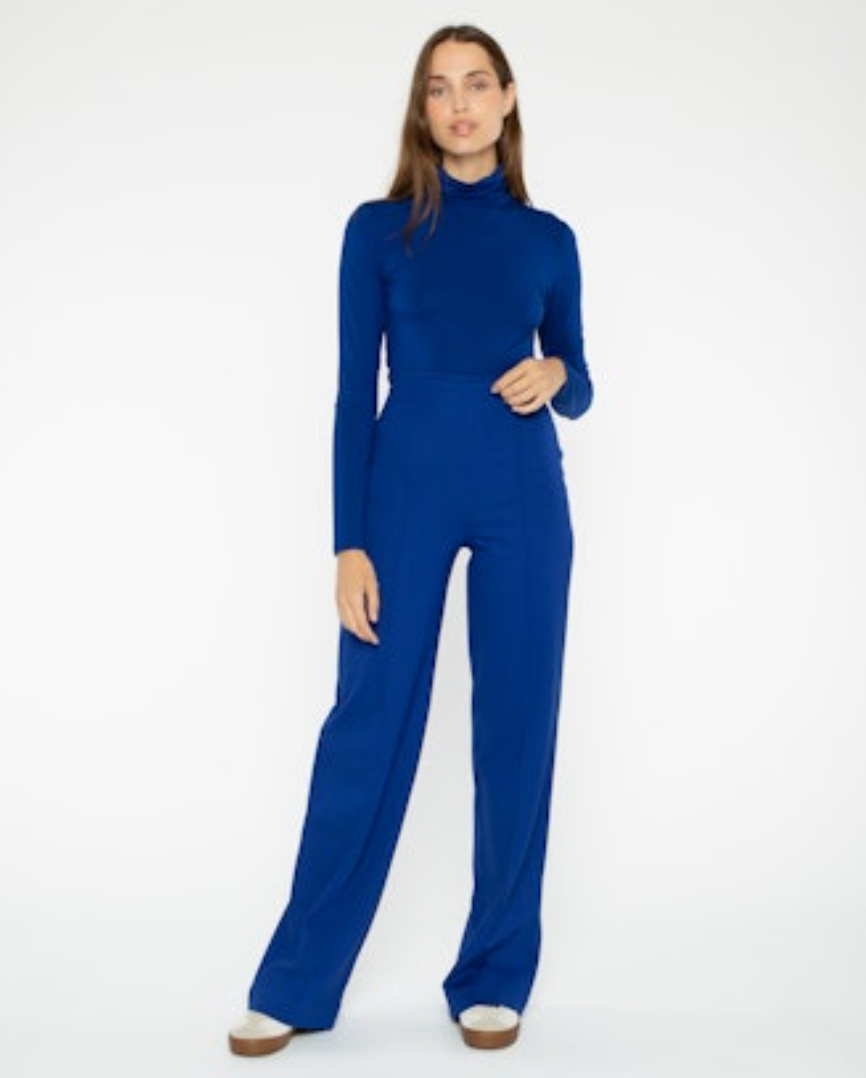 ponte knit straight leg pant