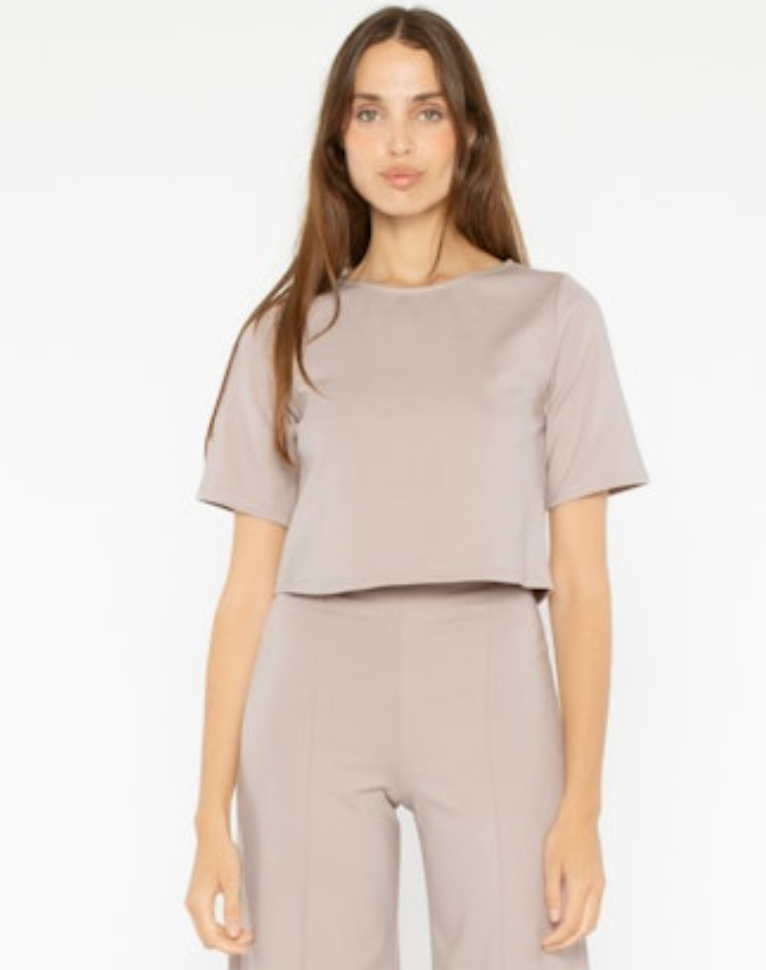 ponte knit short sleeve top