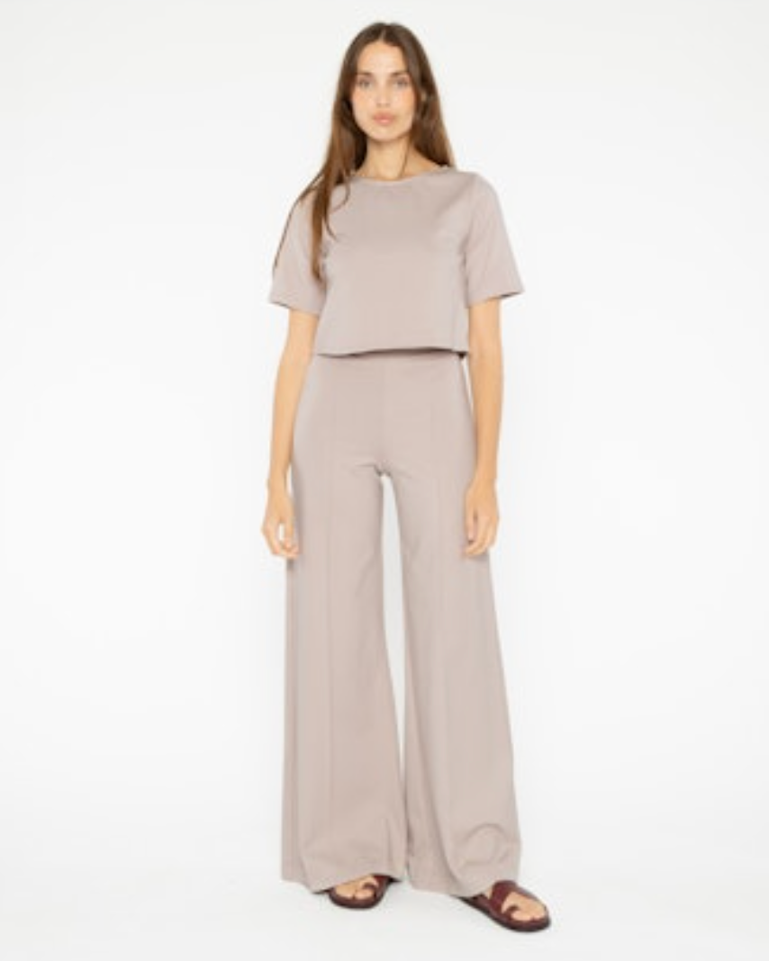 ponte knit wide leg pant