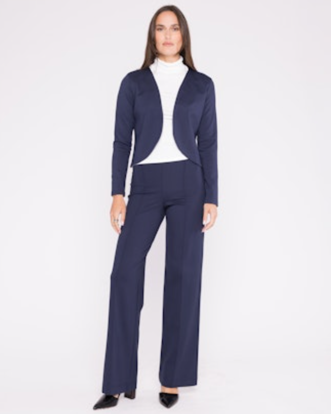 ponte knit straight leg pant