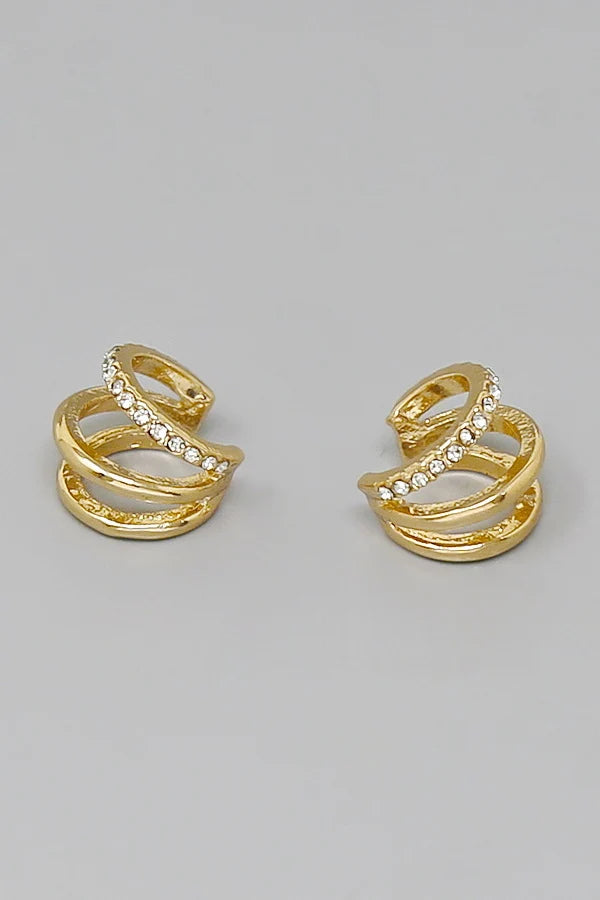Triple Hoop Ear Cuff-gold