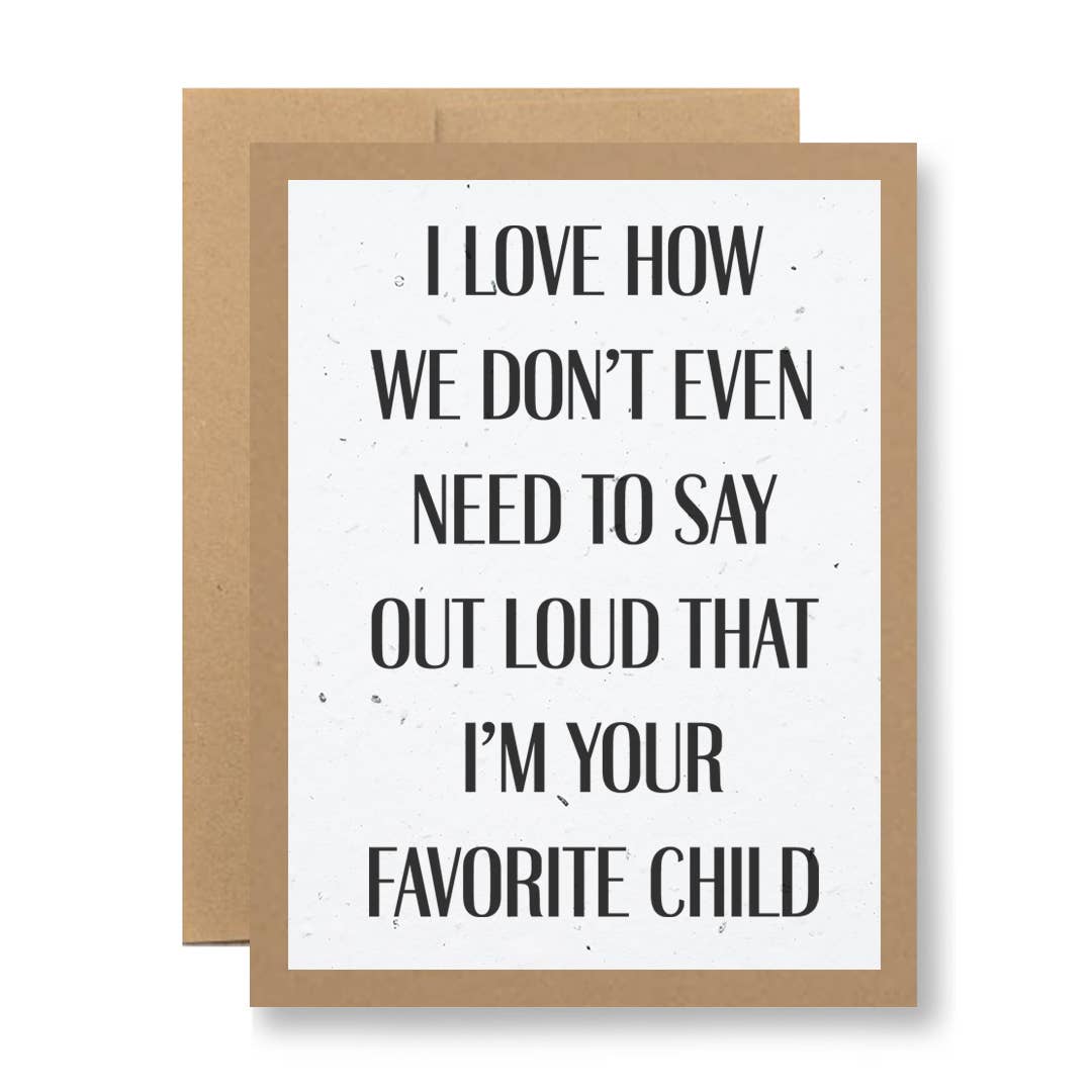 Plantable Seed Paper Greeting Card - ...favorite child: Kraft
