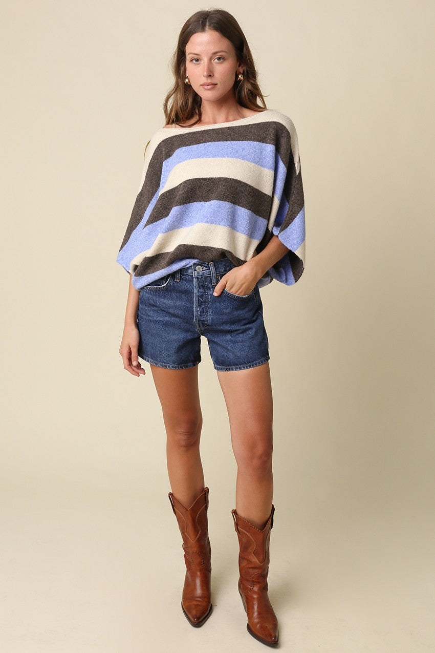 sunday stripe dolman knit top