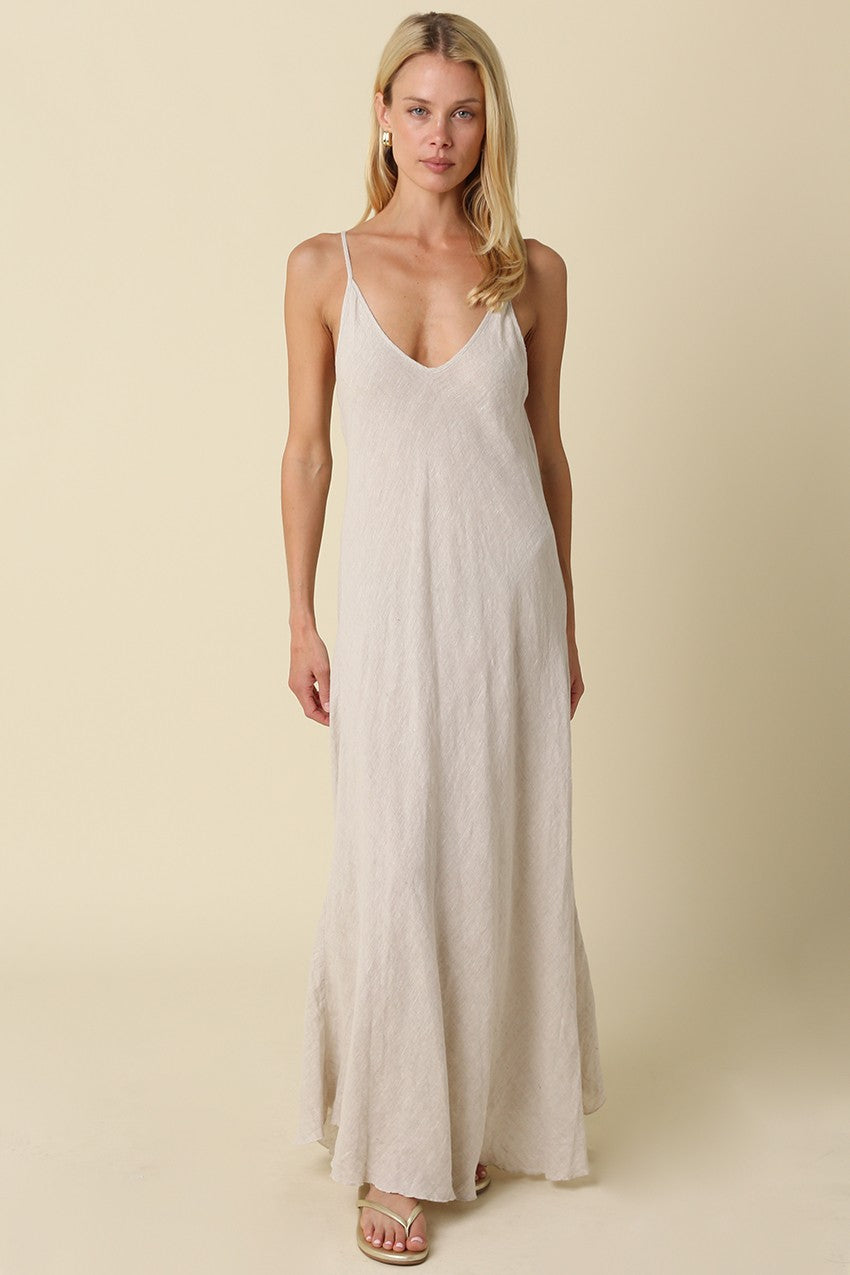 adeline flowy linen maxi dress