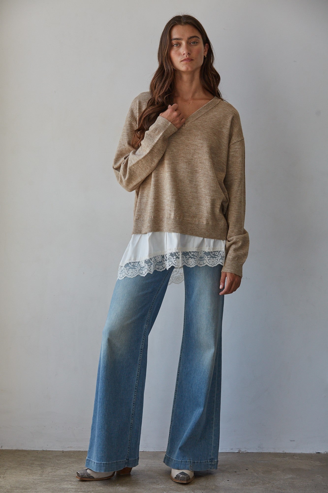 affogato twofer lace top
