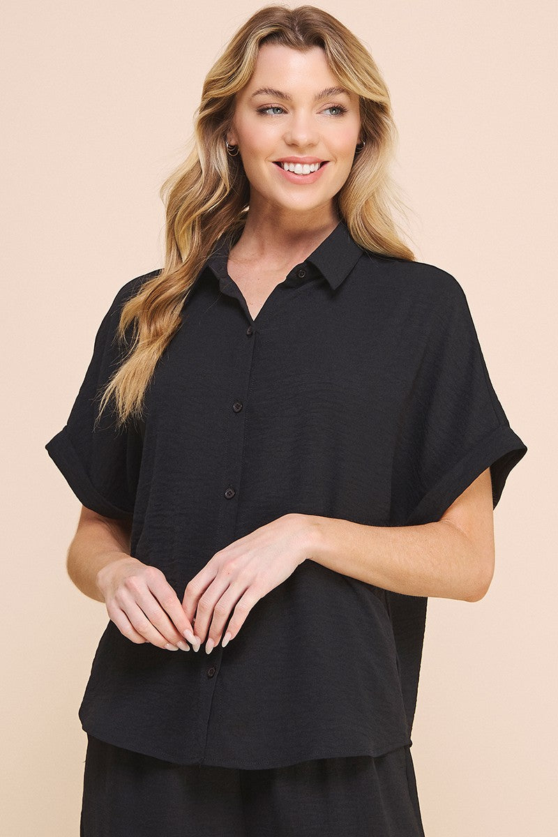 airy rolled cuff ss dolman top