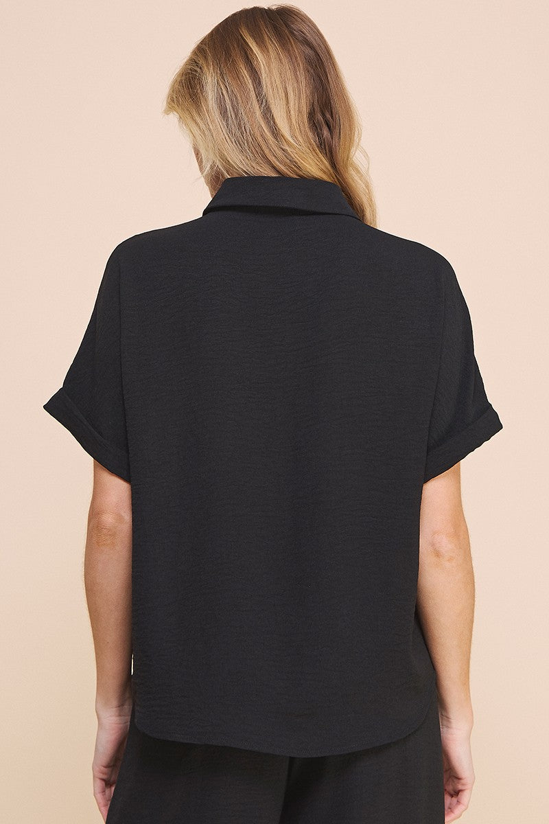 airy rolled cuff ss dolman top
