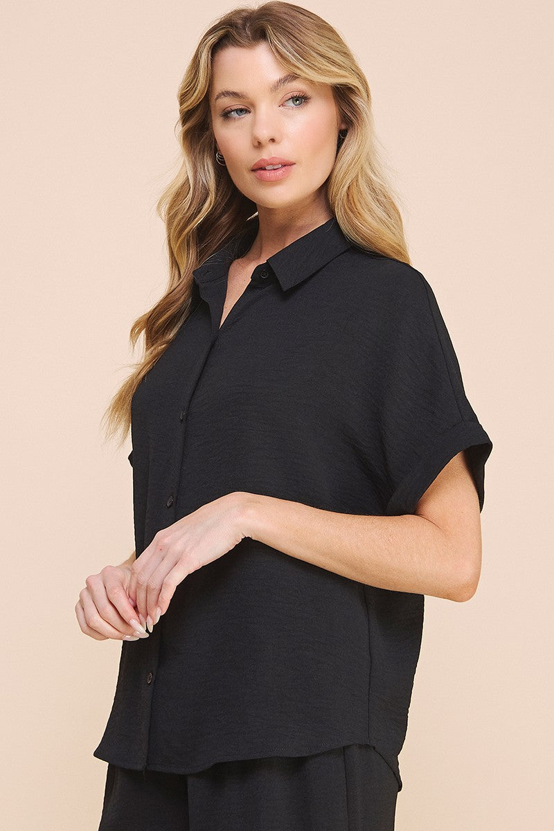 airy rolled cuff ss dolman top