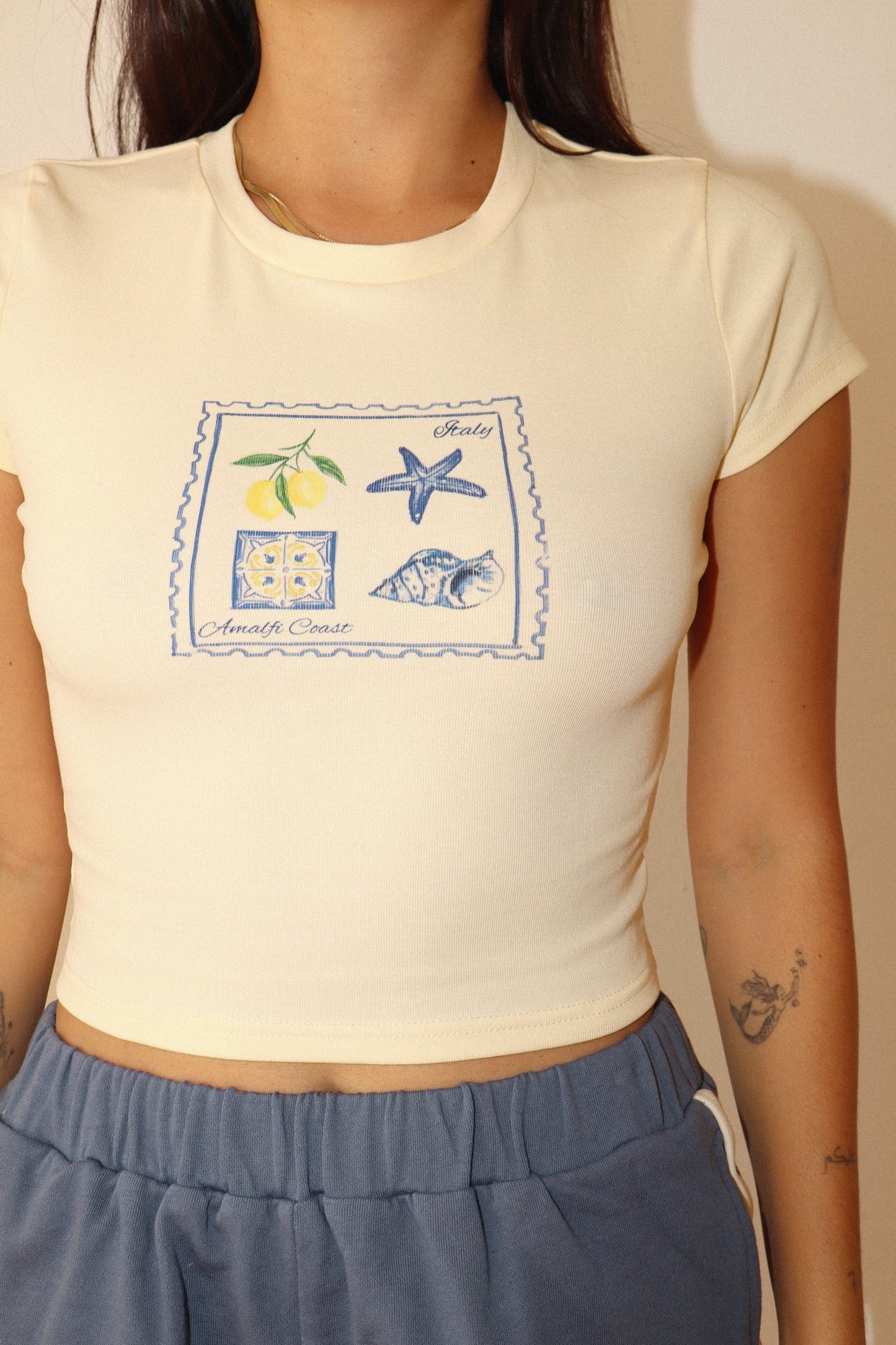 amalfi coast postcard mini tee