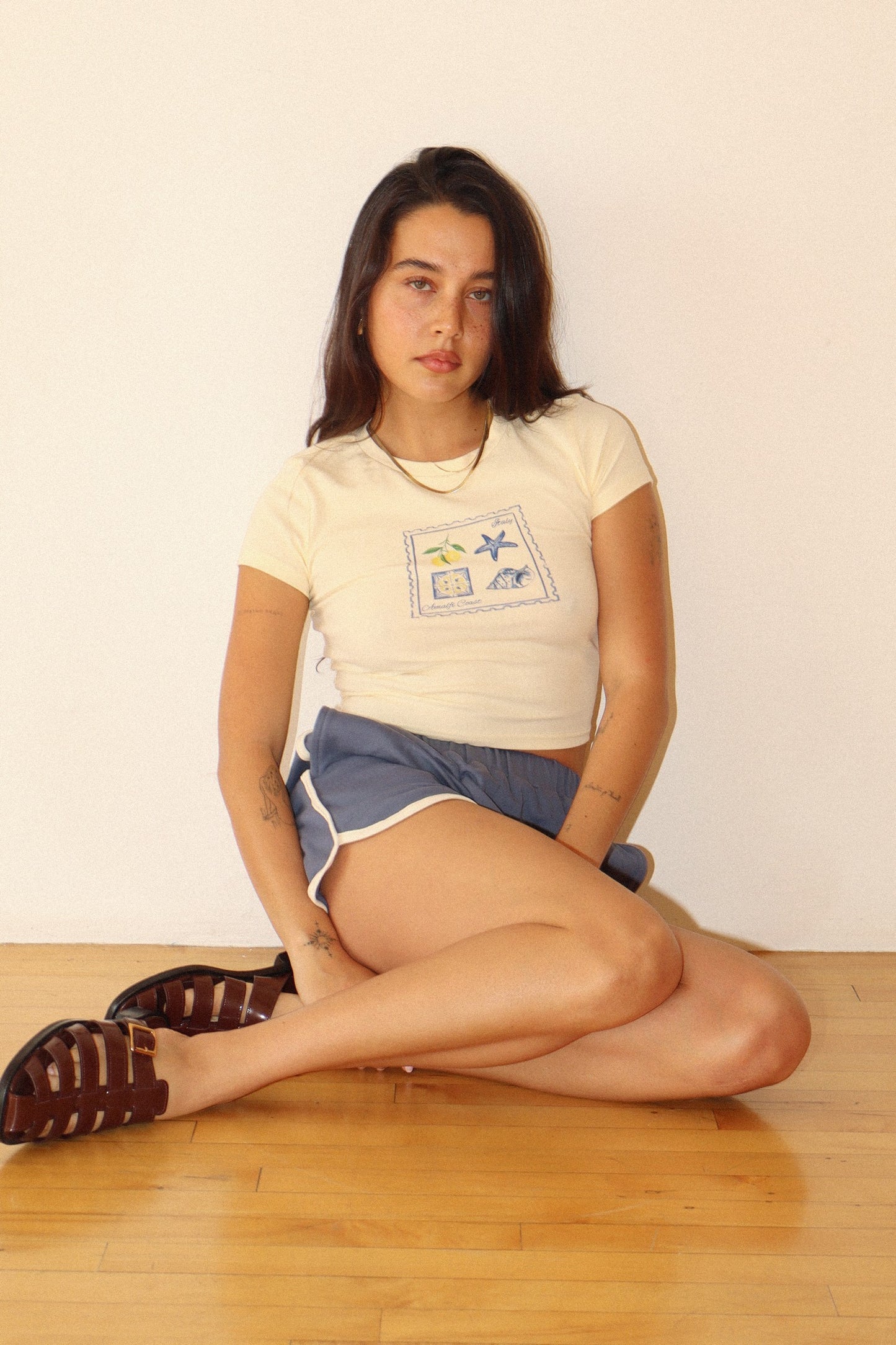 amalfi coast postcard mini tee