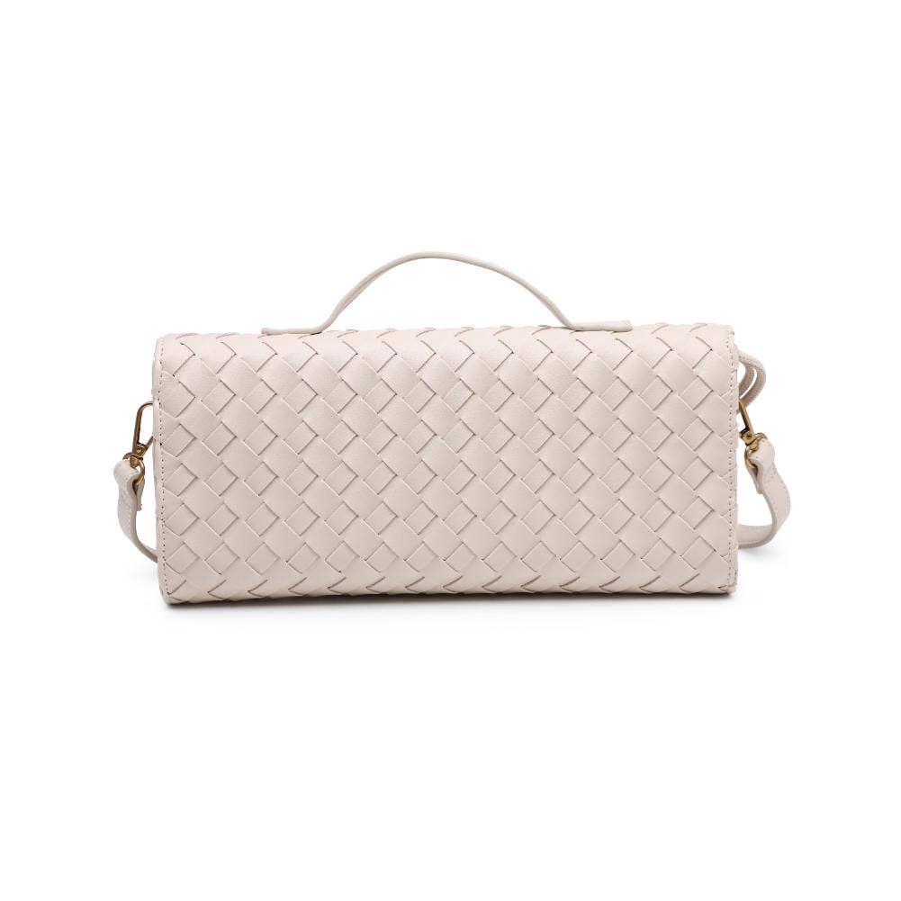 Ada Top Handle Woven East West Clutch Crossbody