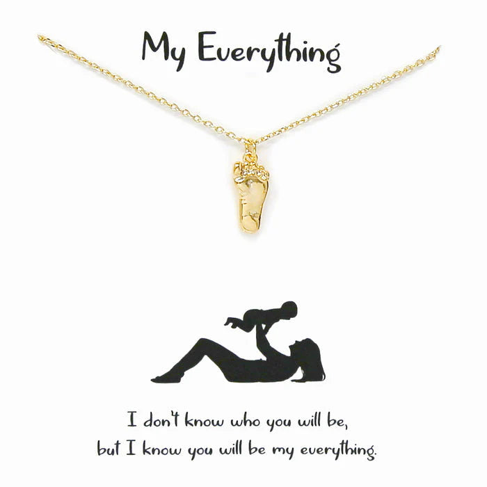 Footprint Pendant Short Necklace