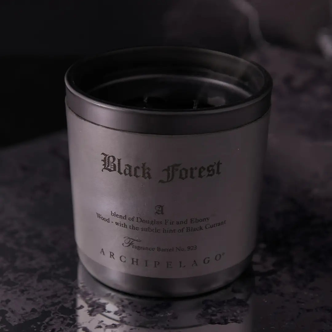 black forest letter press candle