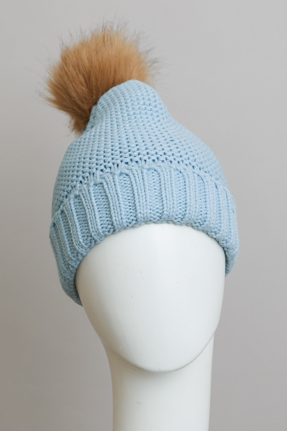 pom beanie with sherpa lining