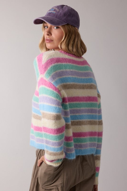 Brushed Multi-Striped Sweater