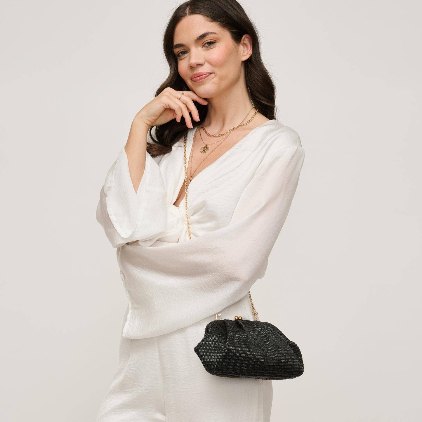 Triana Straw Frame Clutch