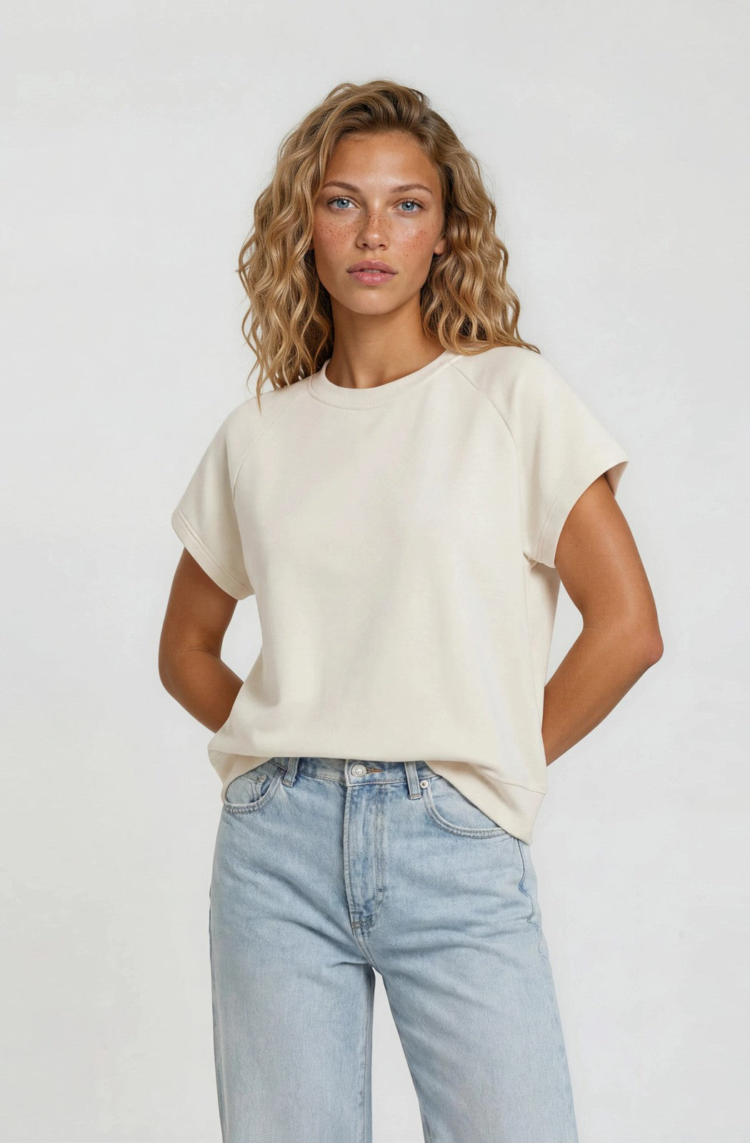 crew neck short sleeve scuba top