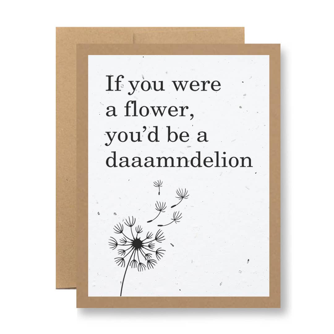 Plantable Seed Paper Greeting Card - ...daaamndelion
