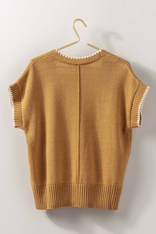 Tie Front Crochet Knit Vest