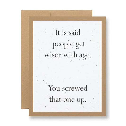 Plantable Seed Paper Greeting Card - ...Wiser with Age