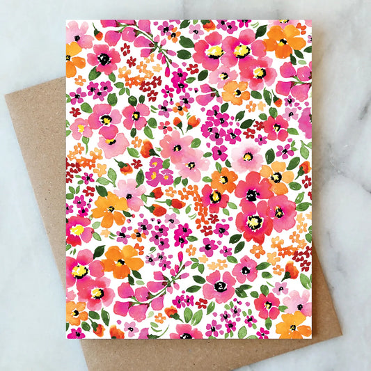 Ditzy Floral Blank Greeting Card