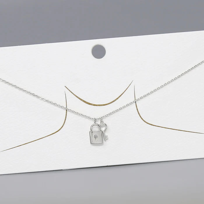 Lock & Key Pendant Gold Dipped Necklace