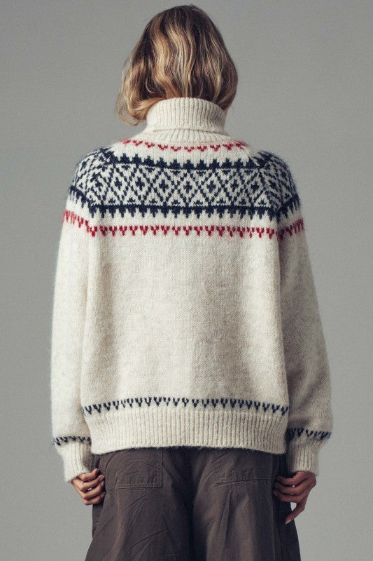 Nordic Fair Isle Turtle Neck Sweater