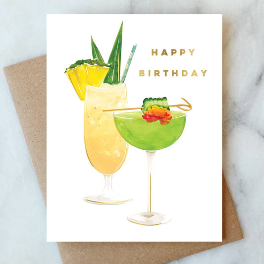 Island Cocktail Birthday Greeting Card