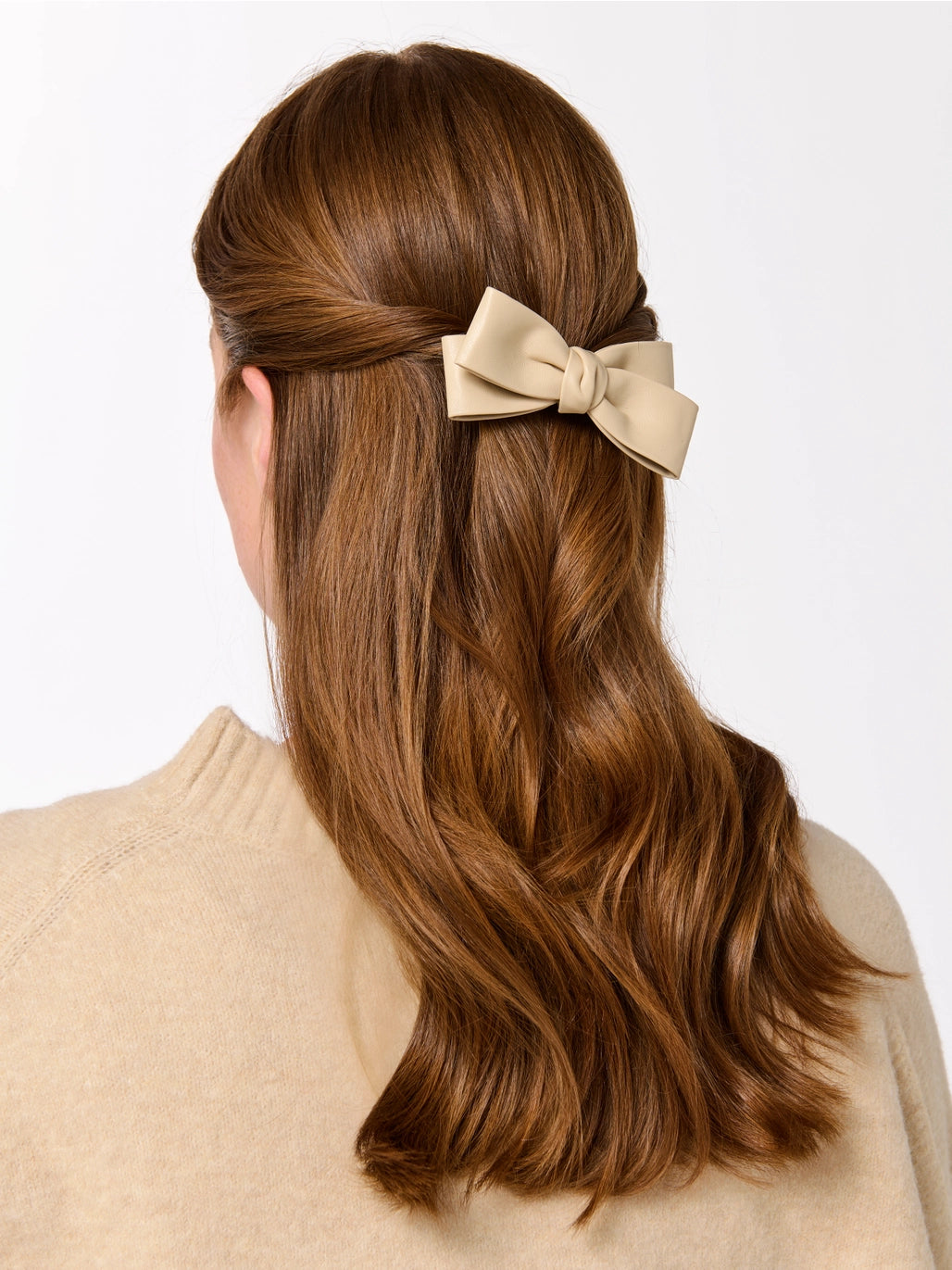 faux leather bow clip