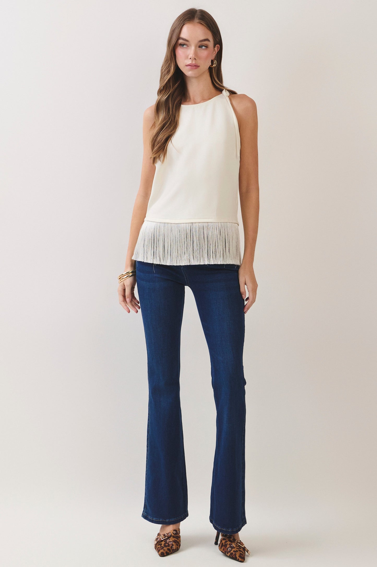 faye fringe hem tank