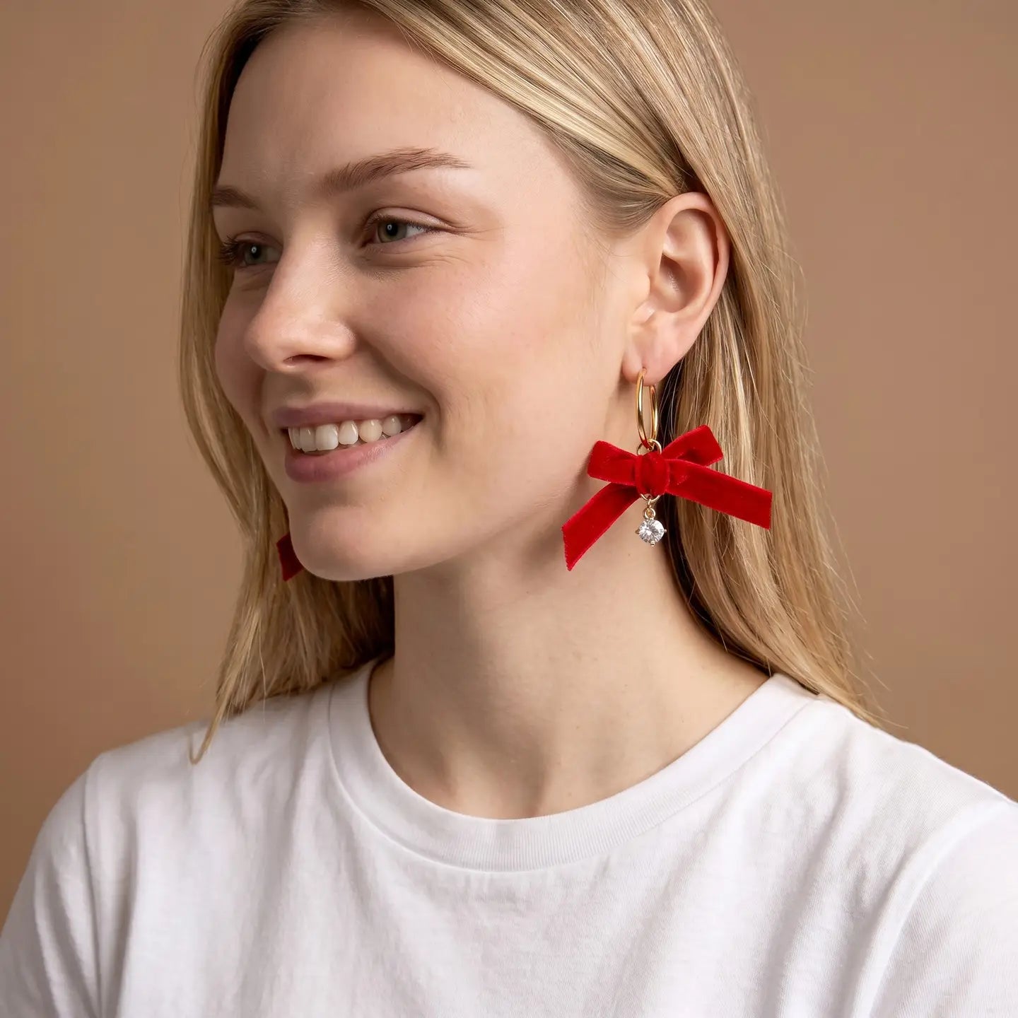 Signature Hoop Earrings-Ruby Ribbon