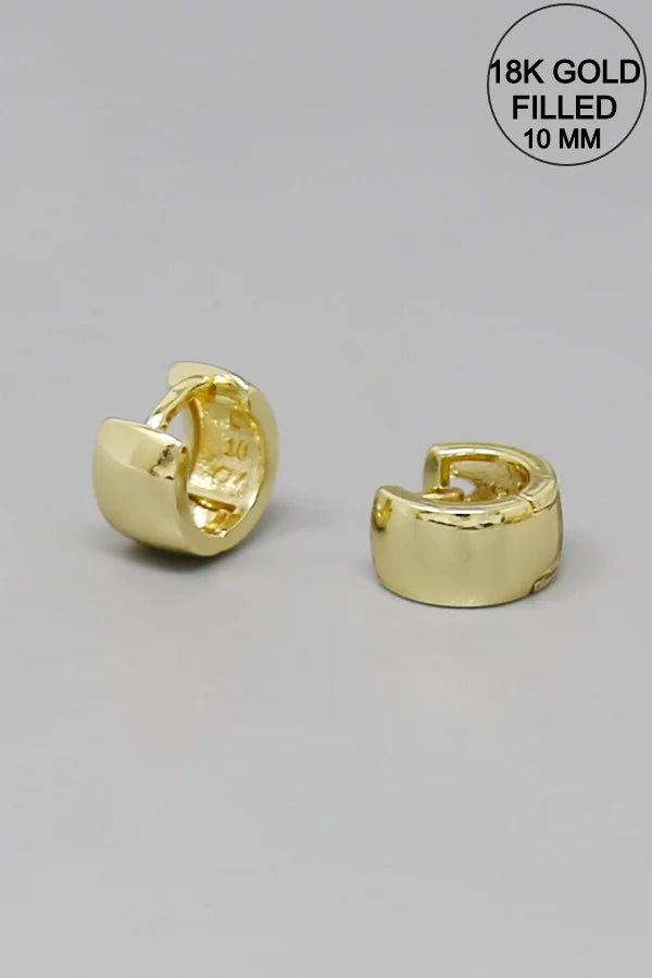 flattened gold filled hoop earrings (10mm)