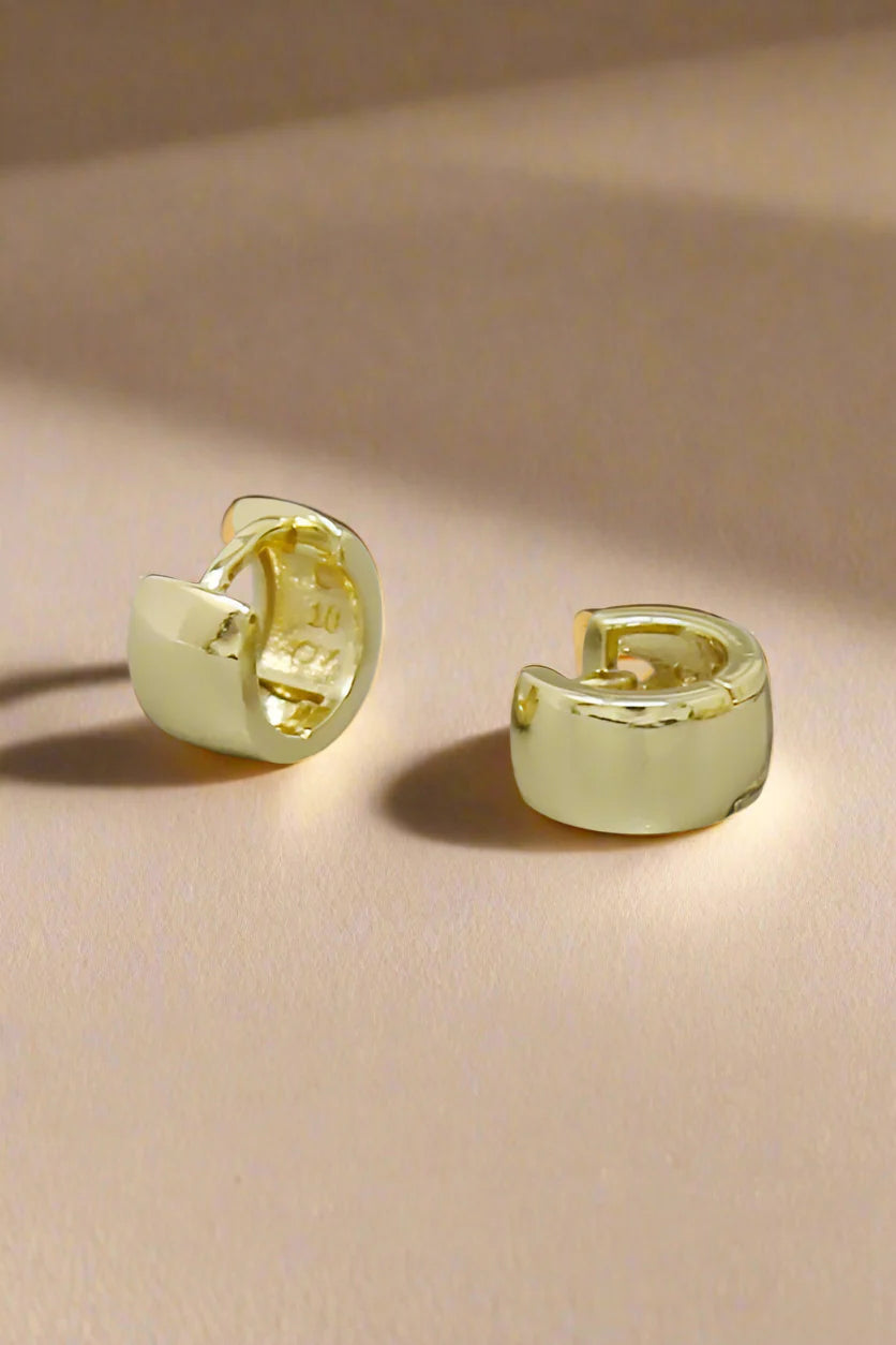 Flattened Gold Filled Hoop Earrings (10 MM)