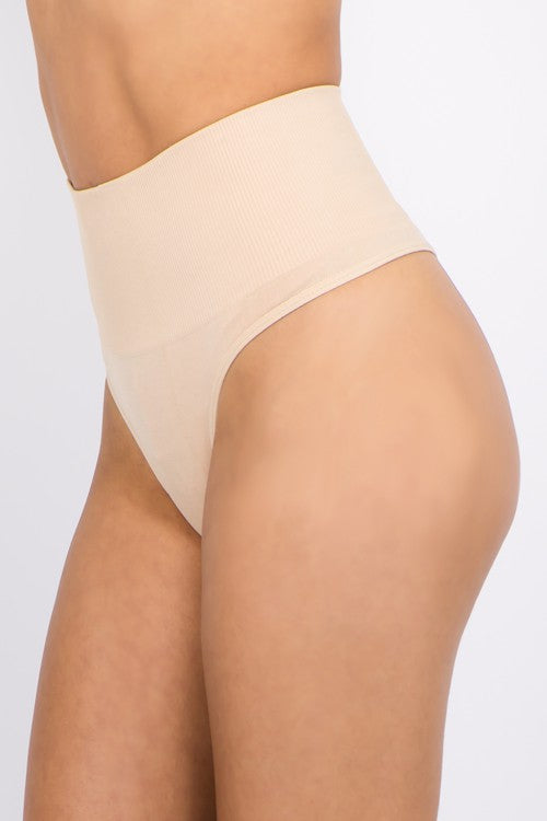 high waist tummy control thong