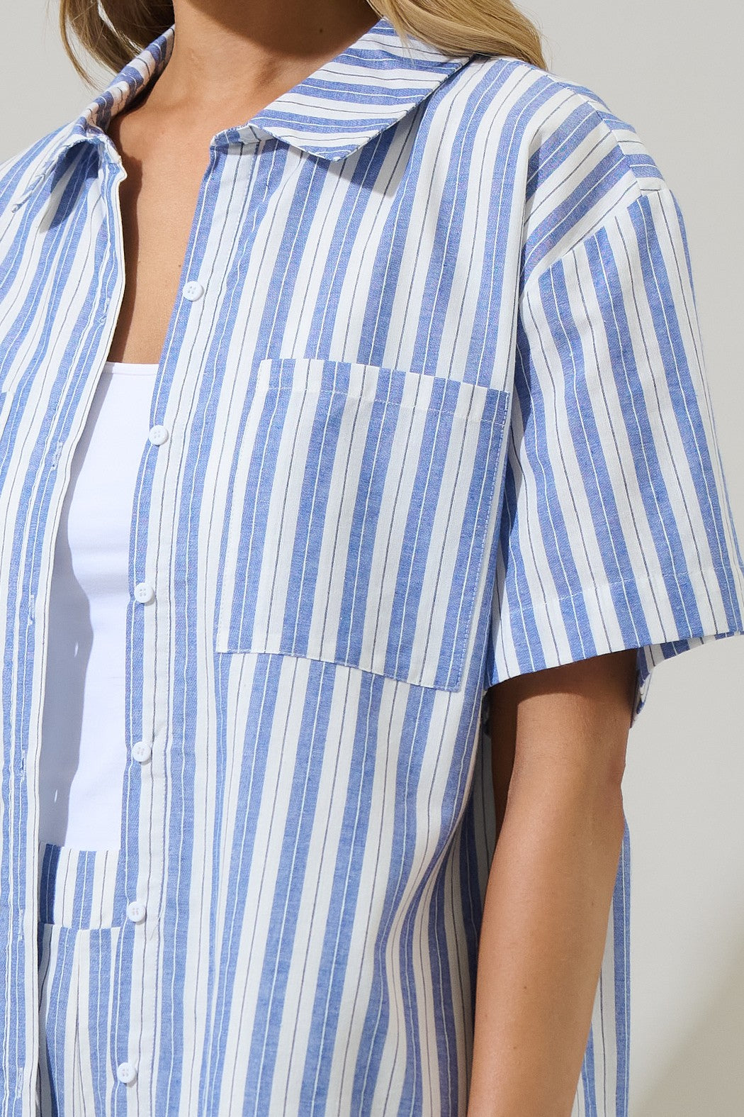joncy striped ss button down shirt