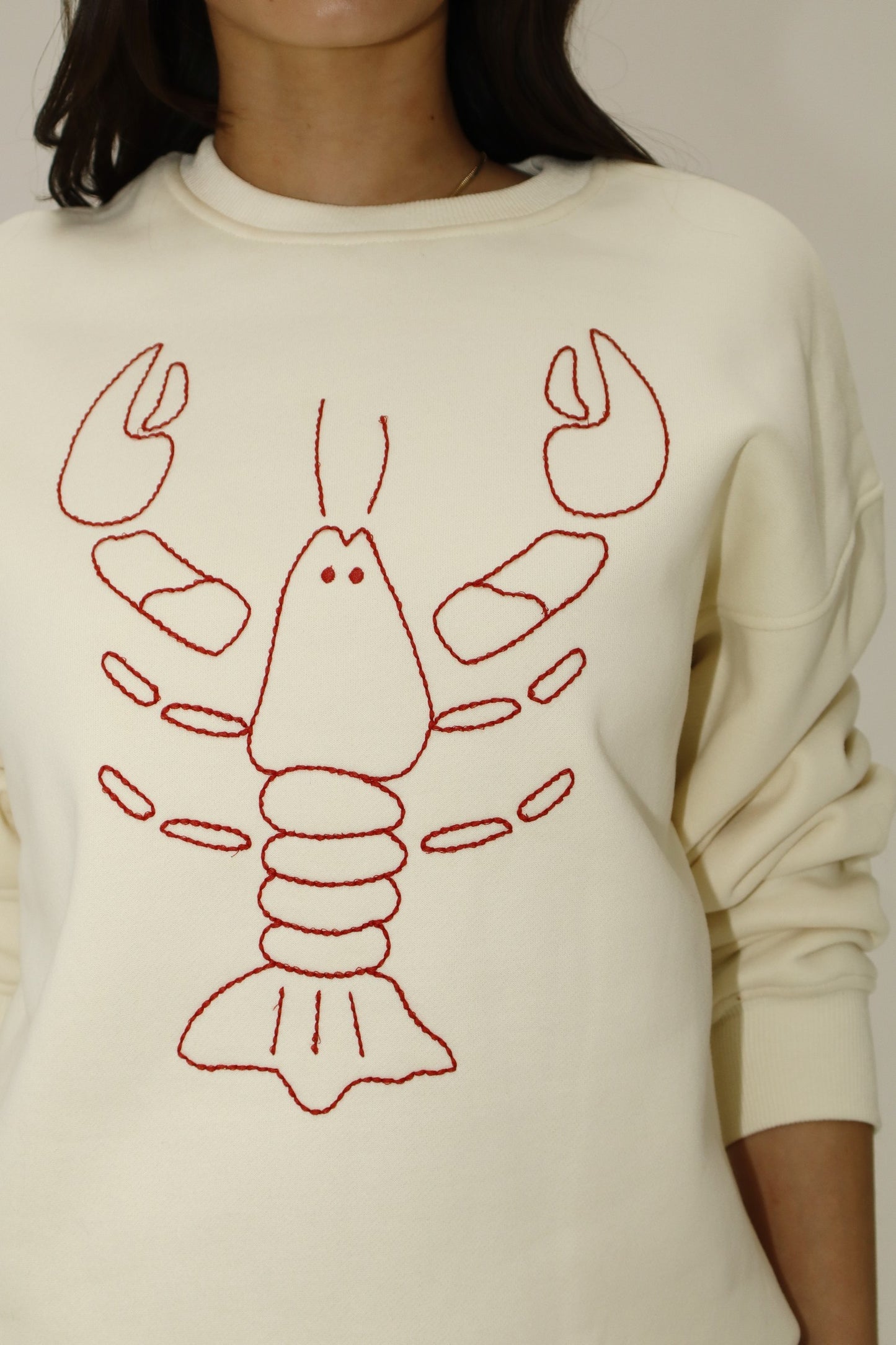lobster embroidered sweatshirt