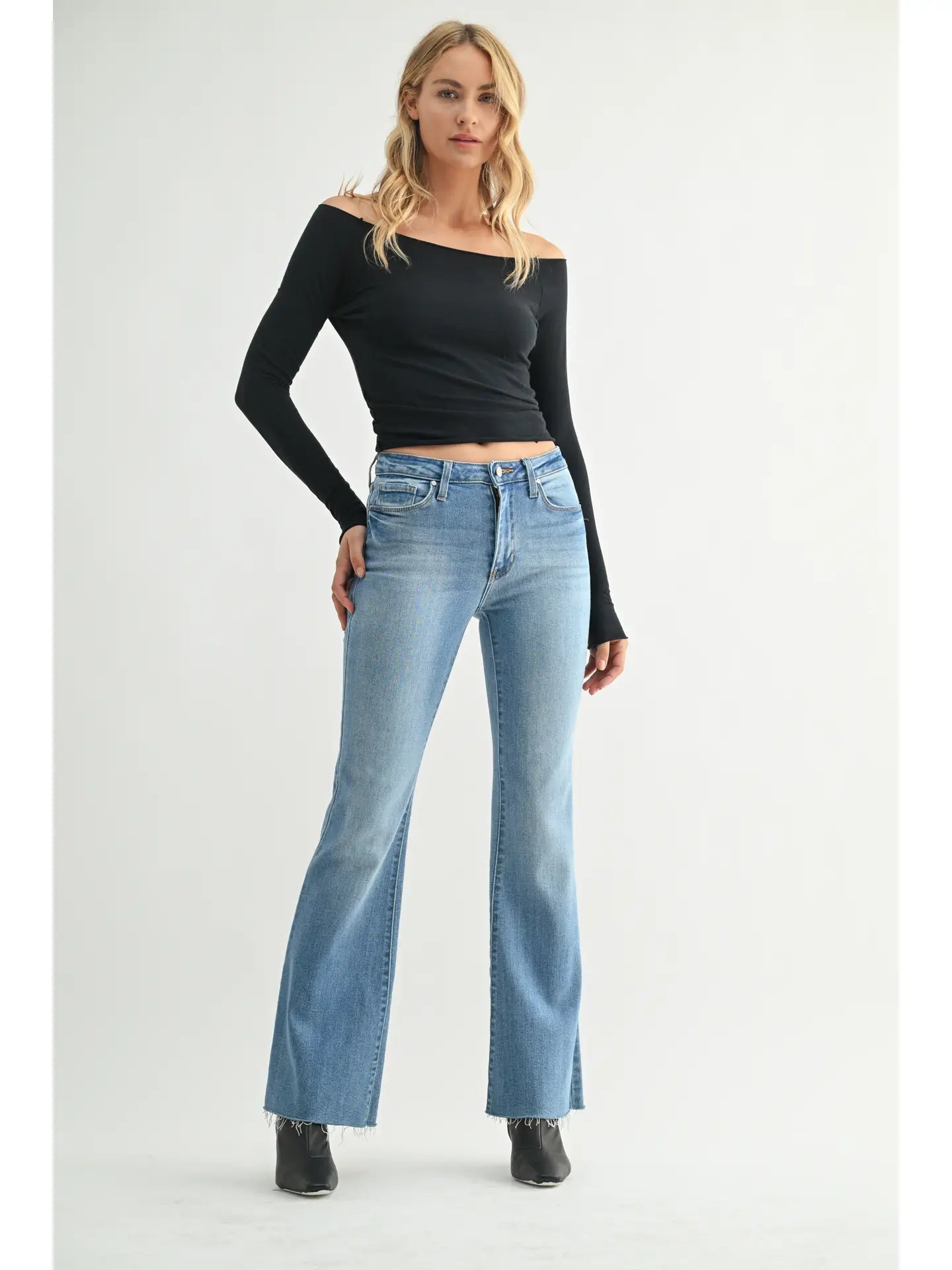 mid rise straight bootcut