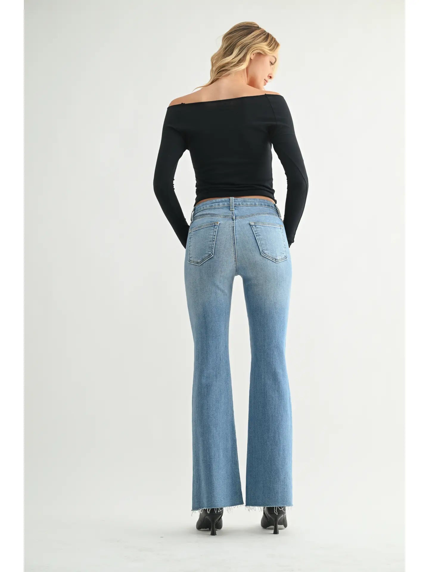 mid rise straight bootcut