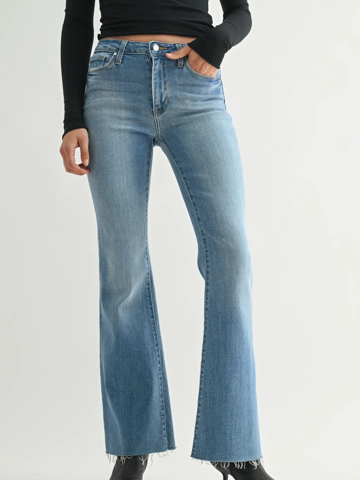 mid rise straight bootcut