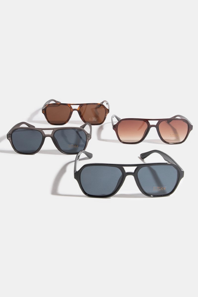 modern plastic aviator frame sunglasses