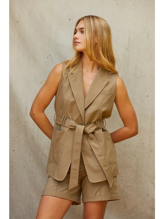 neah open sleeveless blazer