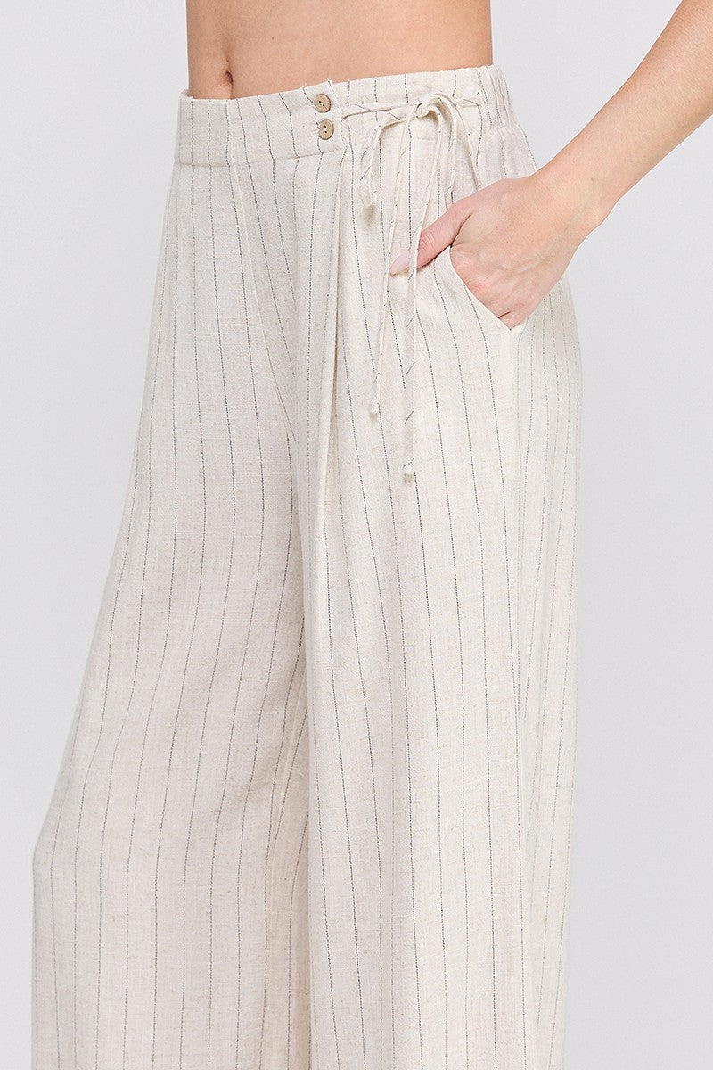 pinstripe soft linen pants